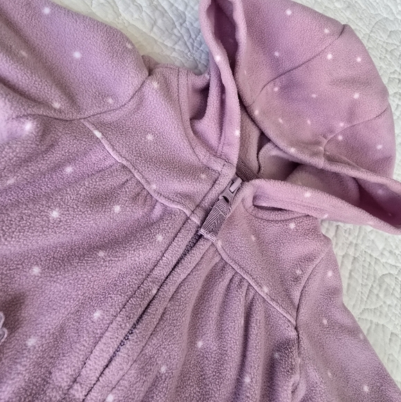 Carter's Newborn Fleece Footless One Piece Purple Polkadot NB - Picture 2 of 6